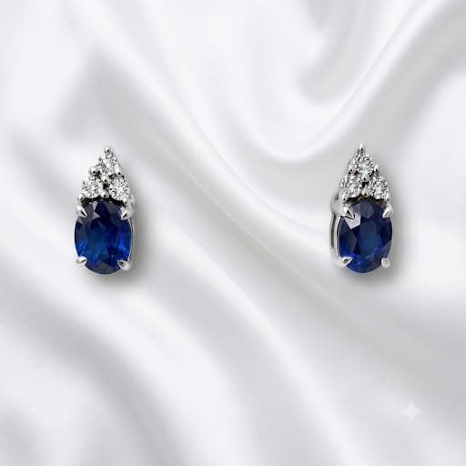 Pendientes Donna Oro Mujer in Oro blanco Zaffiri+Diamanti LOZ12699.002 - LOZ12699.002